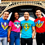 Mighty Morphin Nostalgia**

"A group of diverse friends in Paris, France, wearing Power Rangers t-shirts (Mighty Morphin era), laughing and posing for a photo in front of the Eiffel Tower. Fully clothed, appropriate attire, safe for work, perfect anatomy, natural pose, professional photography, high quality, family-friendly."

**