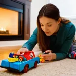 파워레인저 장난감 리콜 사례 - **Prompt 1: Vigilant Parent Inspecting a Toy**
"A candid, realistic photograph capturing a thoug...