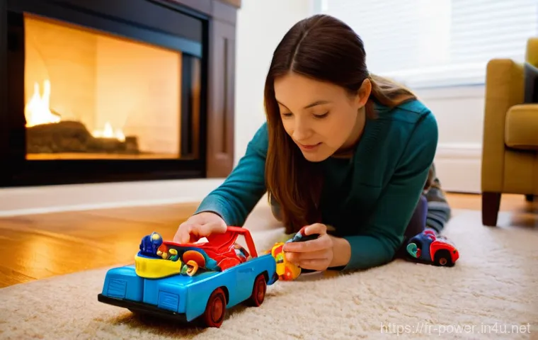 파워레인저 장난감 리콜 사례 - **Prompt 1: Vigilant Parent Inspecting a Toy**
"A candid, realistic photograph capturing a thoug...