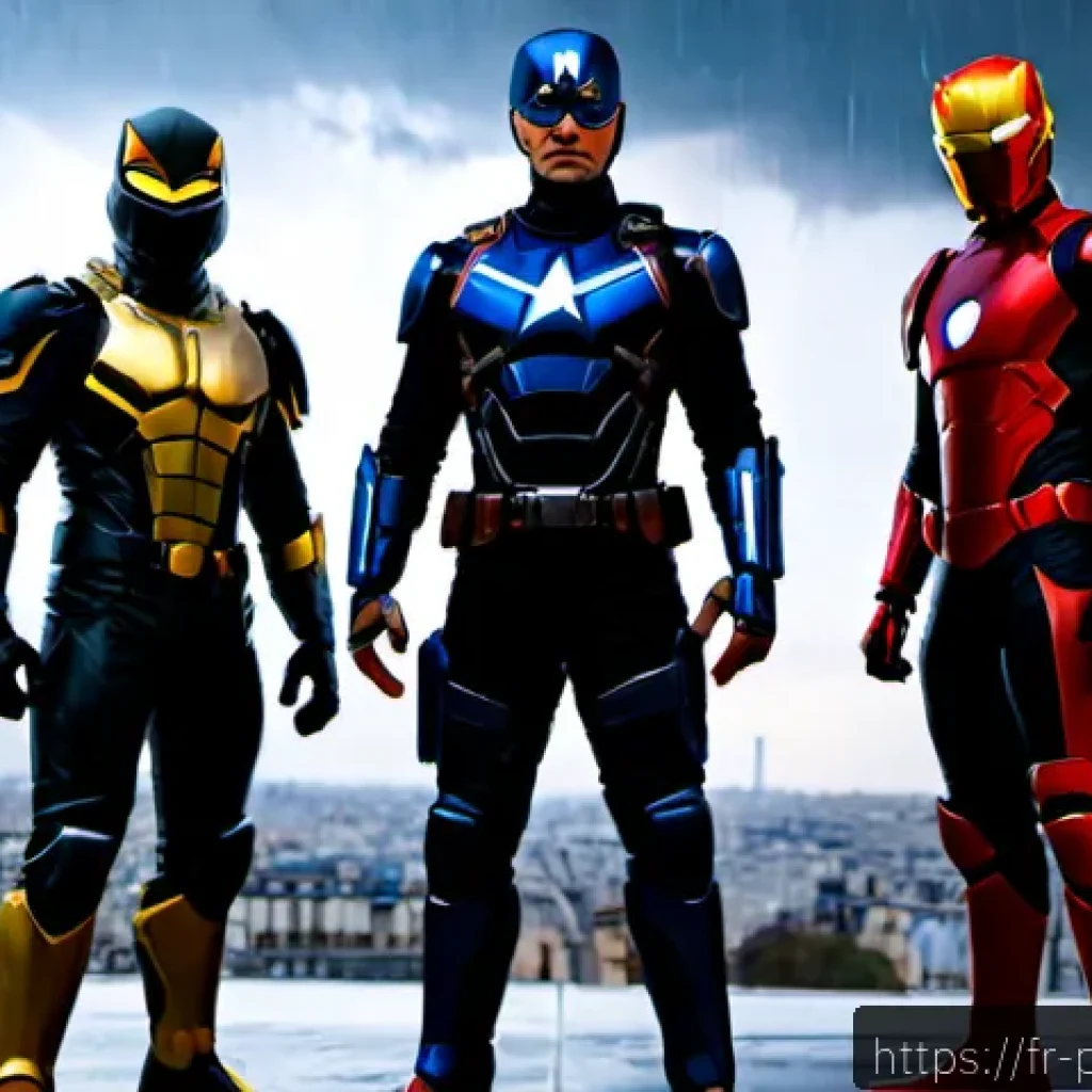 파워레인저 포스터 아트워크 - Photorealistic cinematic superhero poster artwork, five color-coded masked armored heroes standing o...